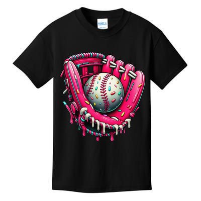 Baseball Drip For Ice Cream Drip Baseball Kids T-Shirt