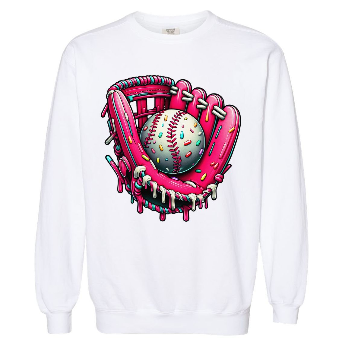 Baseball Drip For Ice Cream Drip Baseball Garment-Dyed Sweatshirt