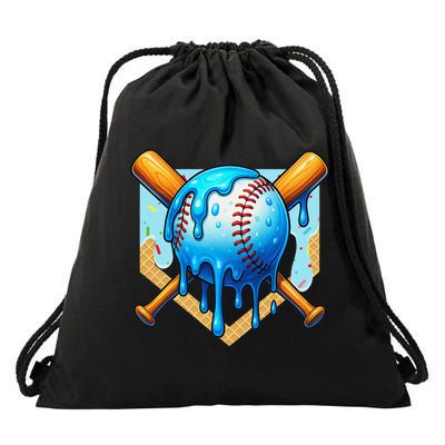 Baseball Drip For Ice Cream Drip Baseball Drawstring Bag