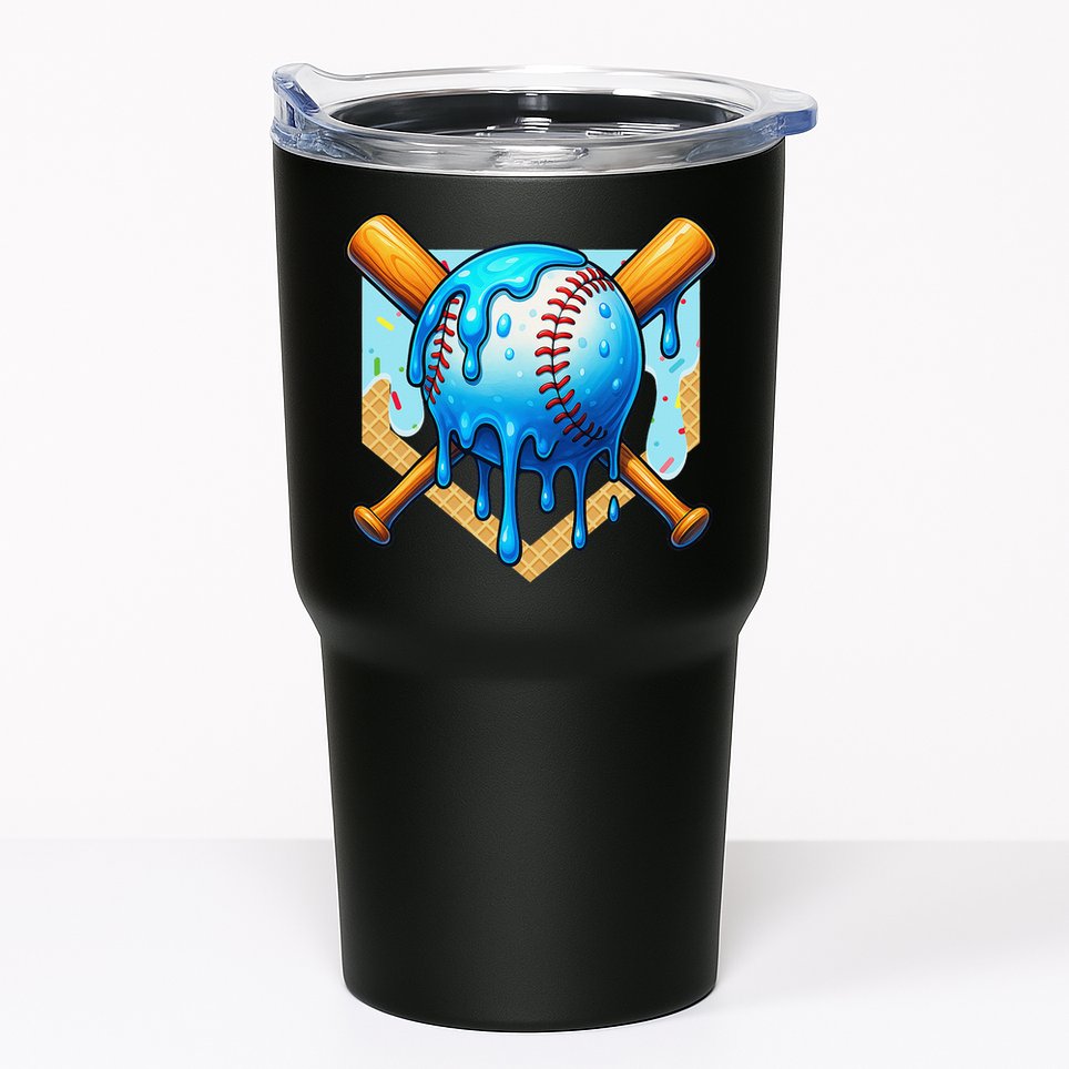 Baseball Drip For Ice Cream Drip Baseball Tumbler