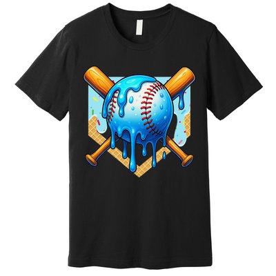 Baseball Drip For Ice Cream Drip Baseball Premium T-Shirt