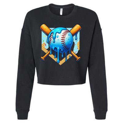 Baseball Drip For Ice Cream Drip Baseball Cropped Pullover Crew