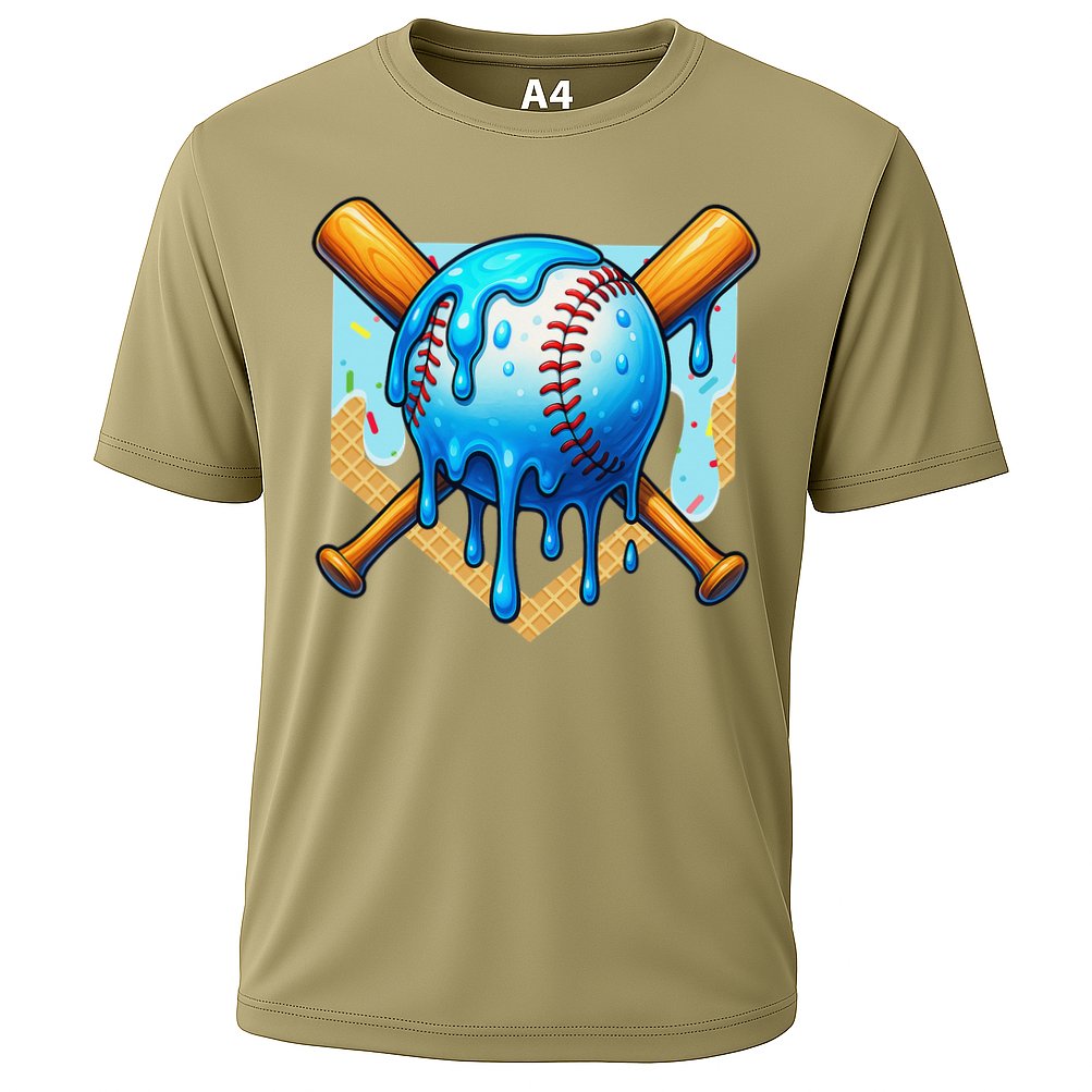 Baseball Drip For Ice Cream Drip Baseball Cooling Performance Crew T-Shirt