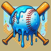 Baseball Drip For Ice Cream Drip Baseball Cooling Performance Crew T-Shirt