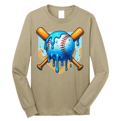 Baseball Drip For Ice Cream Drip Baseball Long Sleeve Shirt