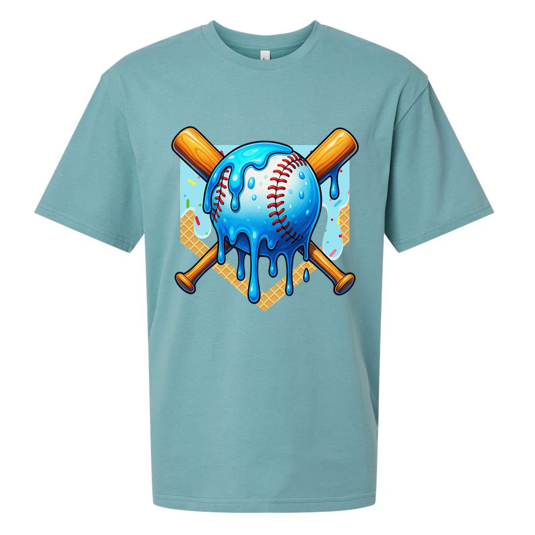 Baseball Drip For Ice Cream Drip Baseball Sueded Cloud Jersey T-Shirt