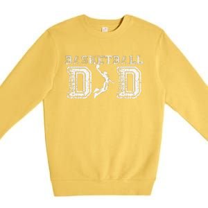 Basketball Dad Fathers Day Gift For Daddy Papa Father Premium Crewneck Sweatshirt