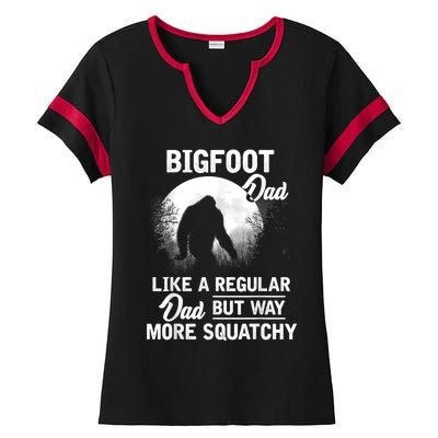 Bigfoot Dad Funny Sasquatch Bigfoot Fathers Day Ladies Halftime Notch Neck Tee