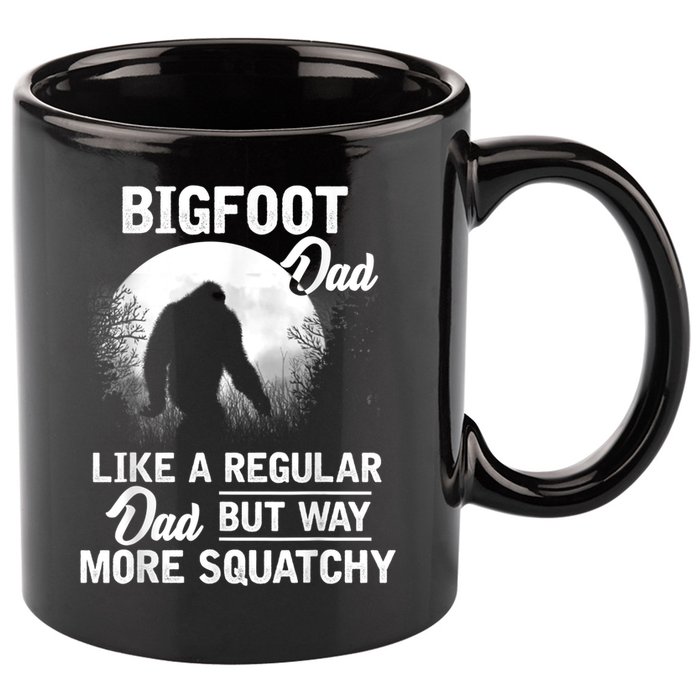 Bigfoot Dad Funny Sasquatch Bigfoot Fathers Day 11oz C Handle Ceramic Mug