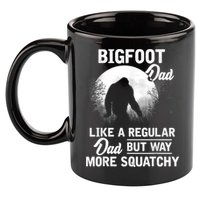 Bigfoot Dad Funny Sasquatch Bigfoot Fathers Day 11oz C Handle Ceramic Mug