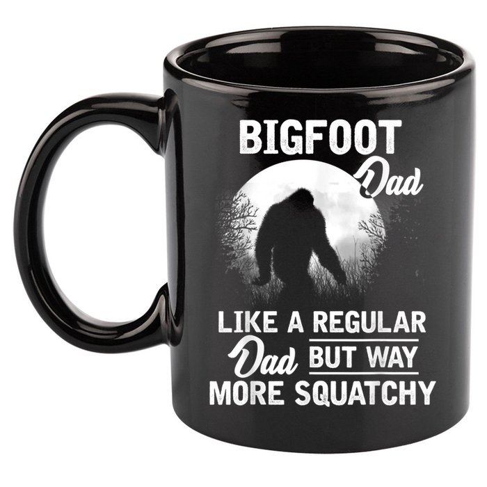 Bigfoot Dad Funny Sasquatch Bigfoot Fathers Day 11oz C Handle Ceramic Mug