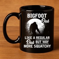 Bigfoot Dad Funny Sasquatch Bigfoot Fathers Day 11oz C Handle Ceramic Mug