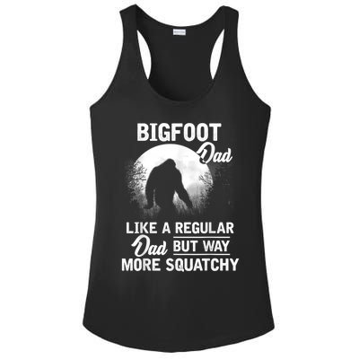 Bigfoot Dad Funny Sasquatch Bigfoot Fathers Day Ladies PosiCharge Competitor Racerback Tank