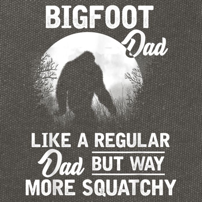 Bigfoot Dad Funny Sasquatch Bigfoot Fathers Day Cotton Canvas Backpack