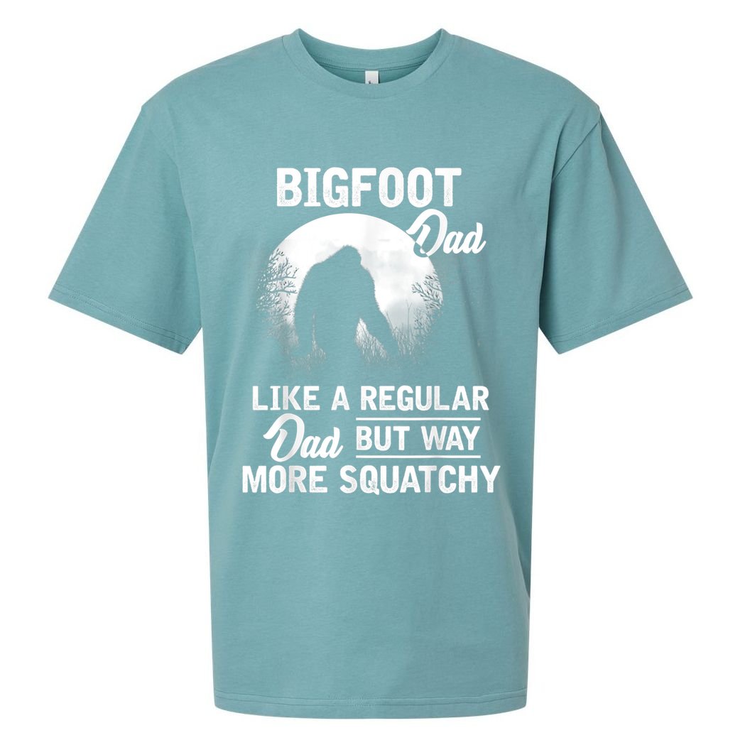 Bigfoot Dad Funny Sasquatch Bigfoot Fathers Day Sueded Cloud Jersey T-Shirt