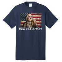 Ben Drankin Funny Beer 4th Of July Retro Usa Flag 4 July Tall T-Shirt