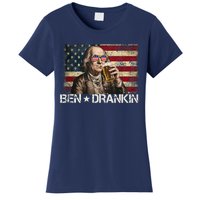 Ben Drankin Funny Beer 4th Of July Retro Usa Flag 4 July Women's T-Shirt