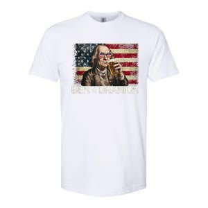 Ben Drankin Funny Beer 4th Of July Retro Usa Flag 4 July Softstyle CVC T-Shirt