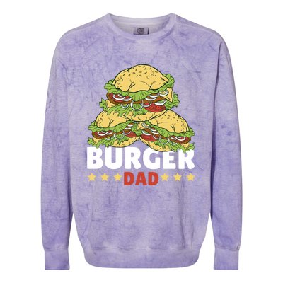 Burger Dad For Fast Food For Father's Day Gift Colorblast Crewneck Sweatshirt