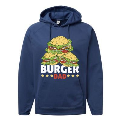 Burger Dad For Fast Food For Father's Day Gift Performance Fleece Hoodie