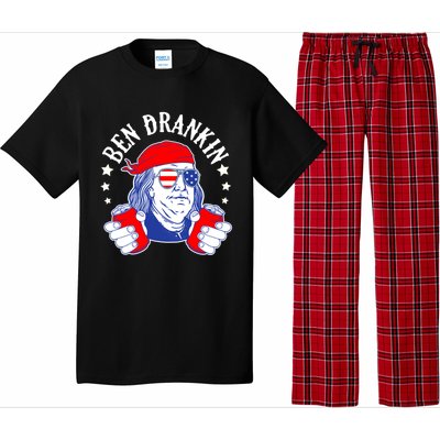 Ben Drankin Funny 4th Of July American Flag Usa Patriotic Gift Pajama Set