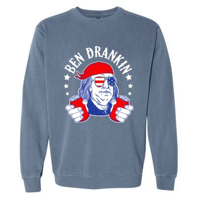 Ben Drankin Funny 4th Of July American Flag Usa Patriotic Gift Garment-Dyed Sweatshirt