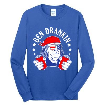 Ben Drankin Funny 4th Of July American Flag Usa Patriotic Gift Tall Long Sleeve T-Shirt