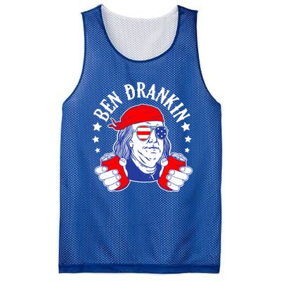 Ben Drankin Funny 4th Of July American Flag Usa Patriotic Gift Mesh Reversible Basketball Jersey Tank