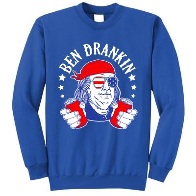 Ben Drankin Funny 4th Of July American Flag Usa Patriotic Gift Tall Sweatshirt