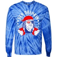 Ben Drankin Funny 4th Of July American Flag Usa Patriotic Gift Tie-Dye Long Sleeve Shirt