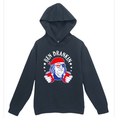 Ben Drankin Funny 4th Of July American Flag Usa Patriotic Gift Urban Pullover Hoodie