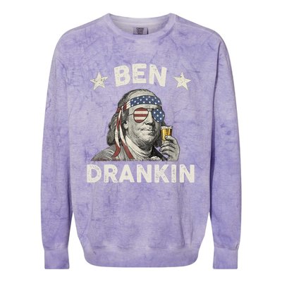 Ben Drankin Funny 4th Of July Colorblast Crewneck Sweatshirt