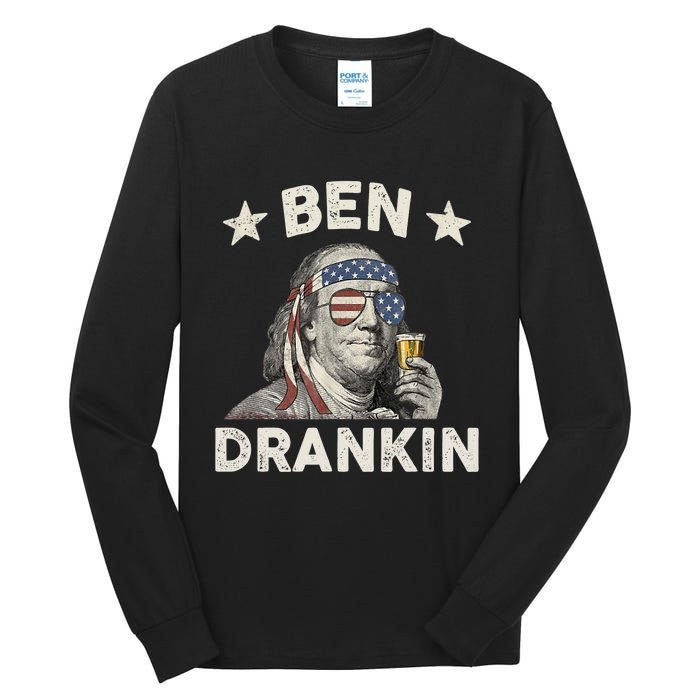 Ben Drankin Funny 4th Of July Tall Long Sleeve T-Shirt