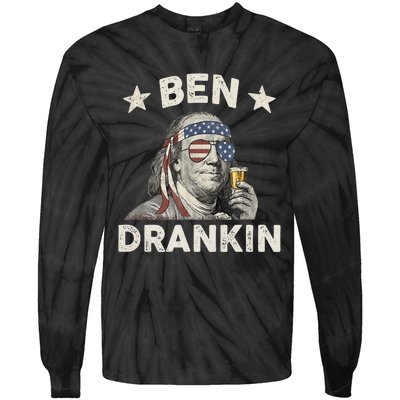 Ben Drankin Funny 4th Of July Tie-Dye Long Sleeve Shirt