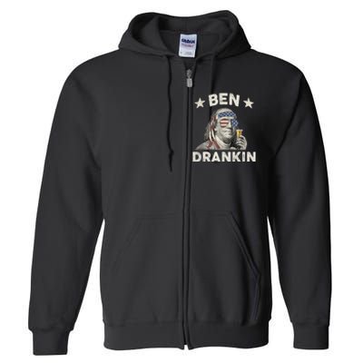 Ben Drankin Funny 4th Of July Full Zip Hoodie