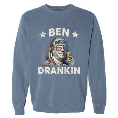 Ben Drankin Funny 4th Of July Garment-Dyed Sweatshirt