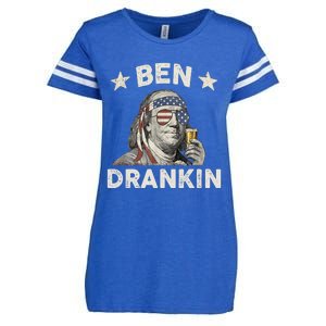 Ben Drankin Funny 4th Of July Enza Ladies Jersey Football T-Shirt