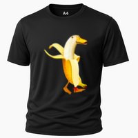 Banana Duck. Funny Anthropomorphic Fruit Animals Cooling Performance Crew T-Shirt