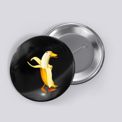 Banana Duck. Funny Anthropomorphic Fruit Animals Button