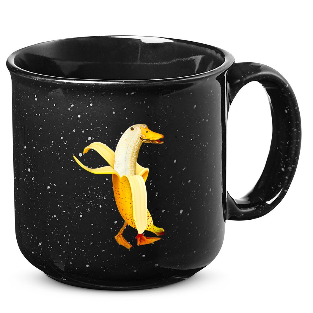 Banana Duck. Funny Anthropomorphic Fruit Animals 15oz Campfire Ceramic Mug
