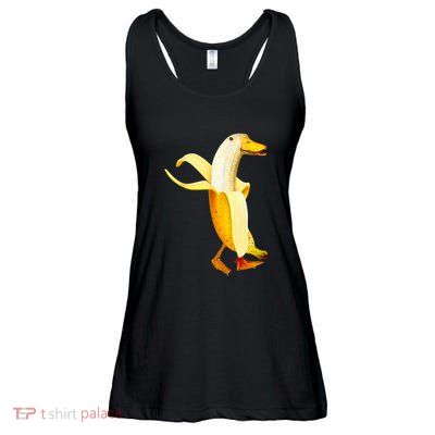 Banana Duck. Funny Anthropomorphic Fruit Animals Ladies Essential Flowy Tank