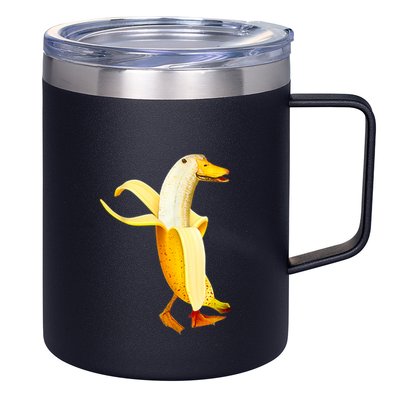 Banana Duck. Funny Anthropomorphic Fruit Animals 12oz Stainless Steel Coffee Mug