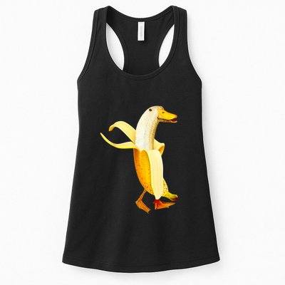 Banana Duck. Funny Anthropomorphic Fruit Animals Womens Tank Top