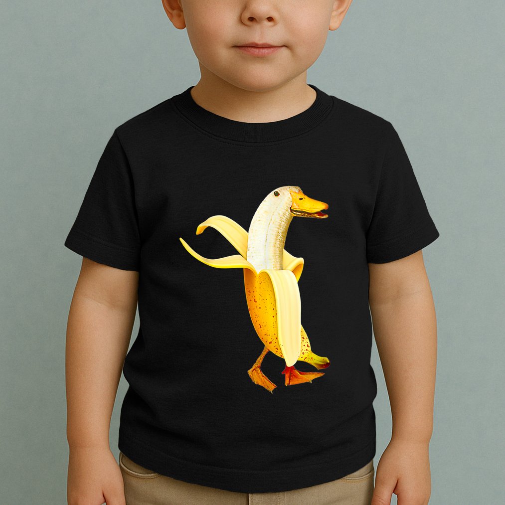 Banana Duck. Funny Anthropomorphic Fruit Animals Toddler T-Shirt