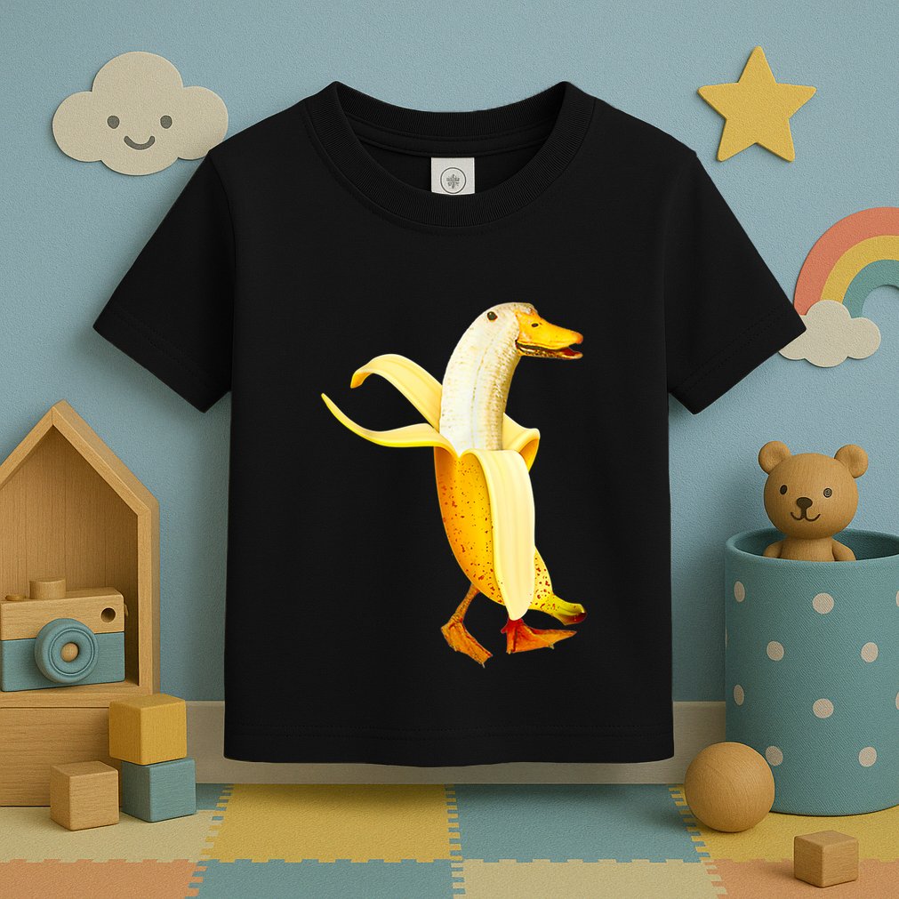 Banana Duck. Funny Anthropomorphic Fruit Animals Toddler T-Shirt