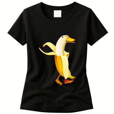 Banana Duck. Funny Anthropomorphic Fruit Animals Womens T-Shirt