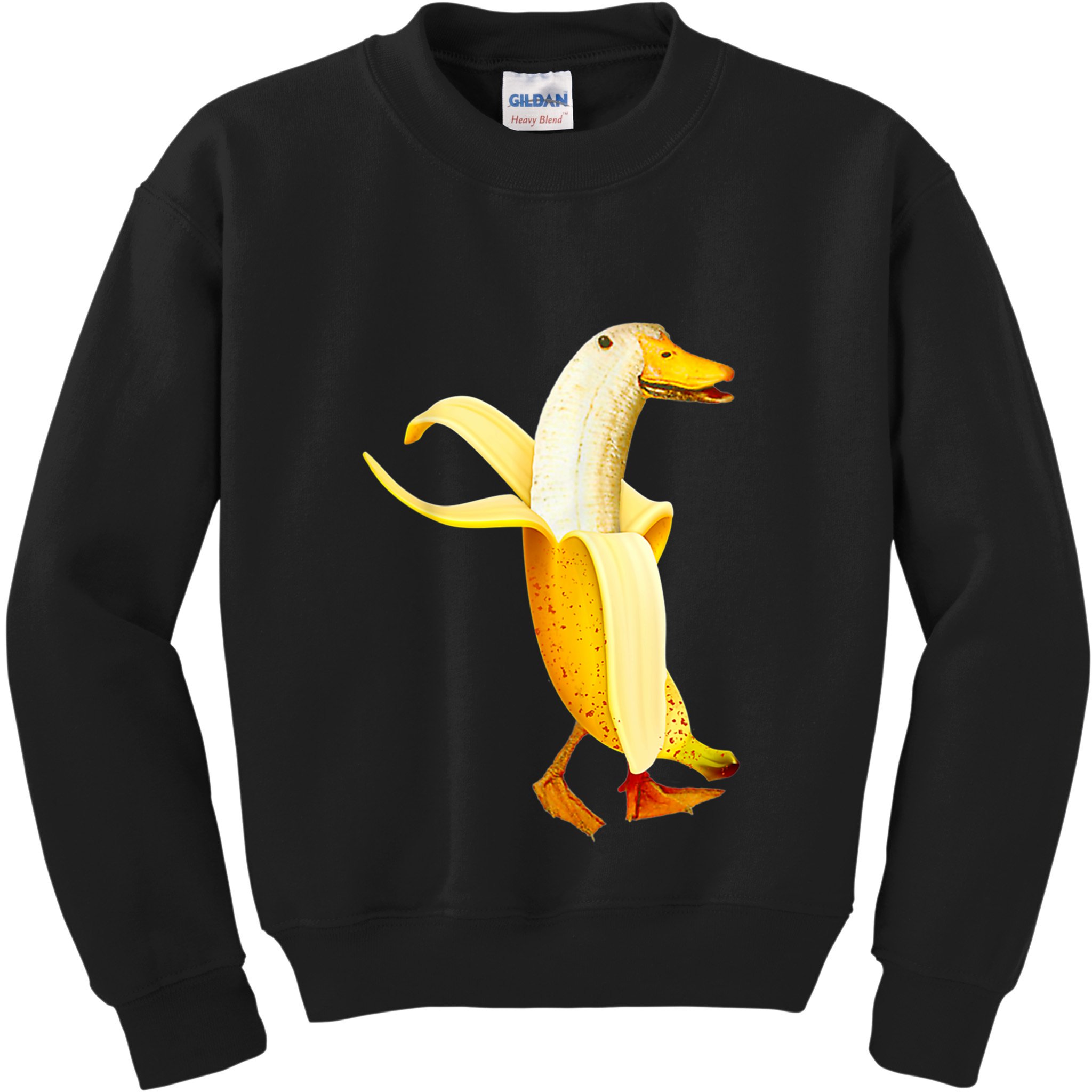 Banana Duck. Funny Anthropomorphic Fruit Animals Kids Sweatshirt