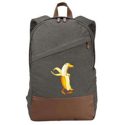 Banana Duck. Funny Anthropomorphic Fruit Animals Cotton Canvas Backpack