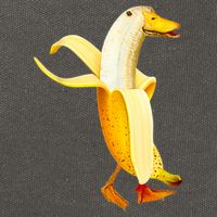 Banana Duck. Funny Anthropomorphic Fruit Animals Cotton Canvas Backpack