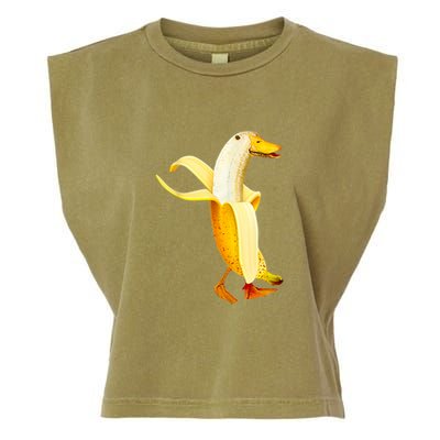 Banana Duck. Funny Anthropomorphic Fruit Animals Garment-Dyed Women's Muscle Tee